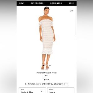 Likely Milano Dress in Ivory